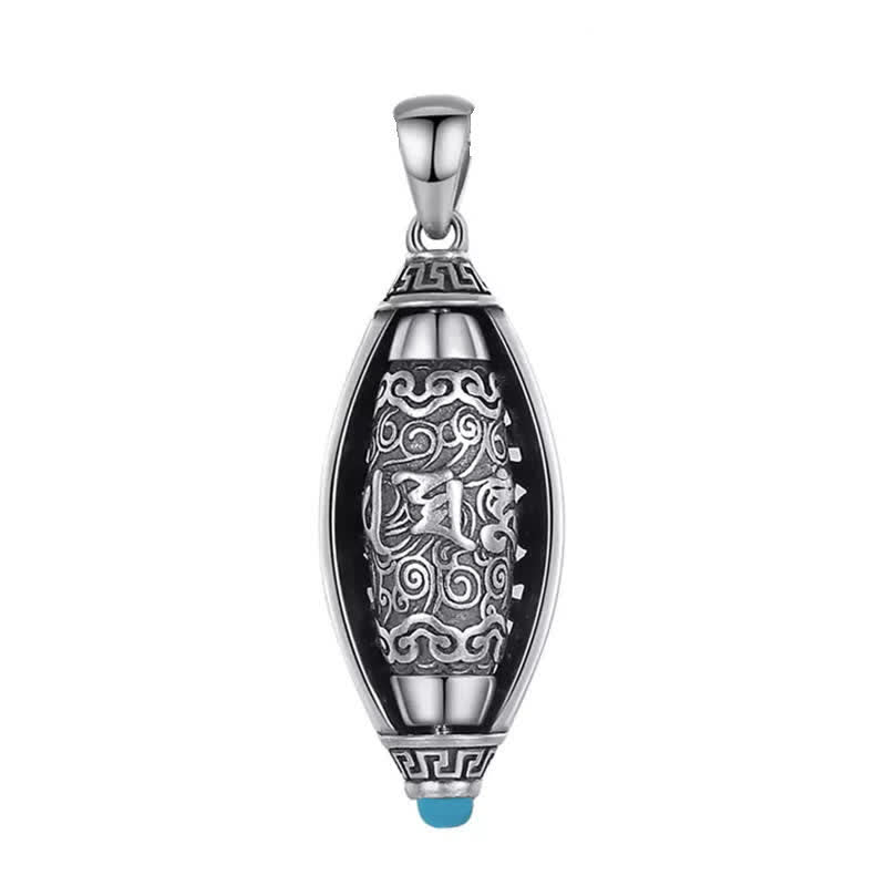 Wear FengShui Tibet Om Mani Padme Hum Protection Necklace Rotatable Pendant