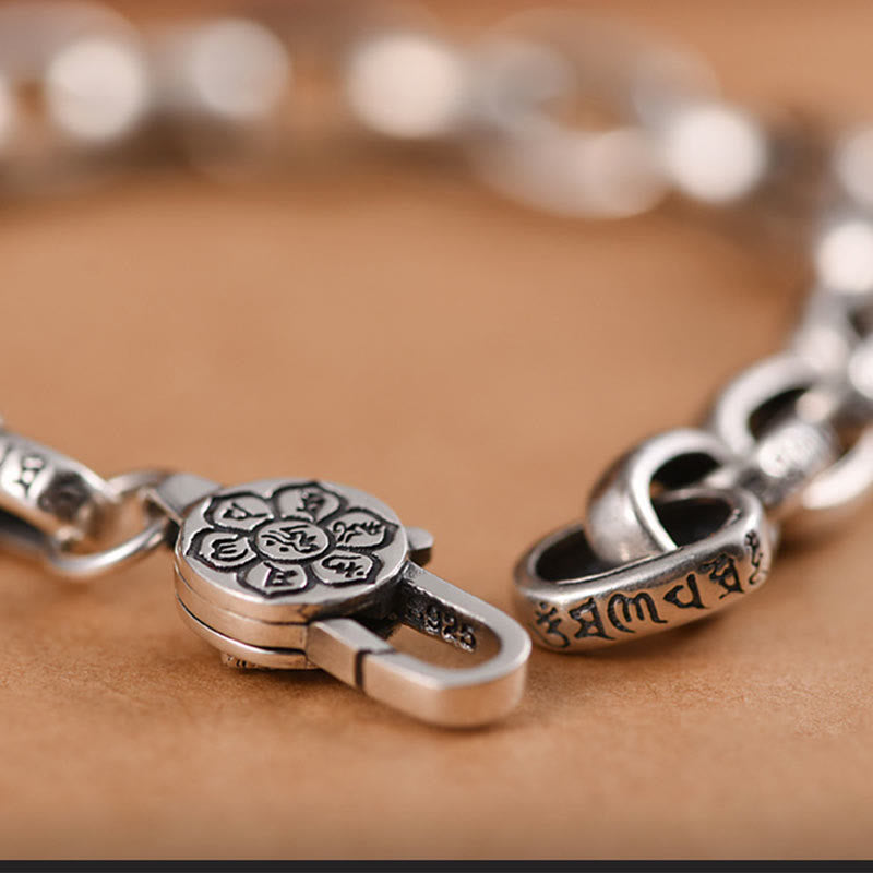 Wear FengShui 925 Sterling Silver Six True Words Wisdom Calm Bracelet