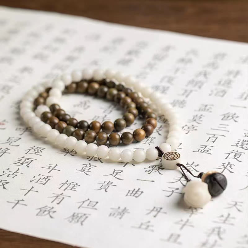 Wear FengShui Natural Green Sandalwood Bodhi Seed Soothing Bracelet