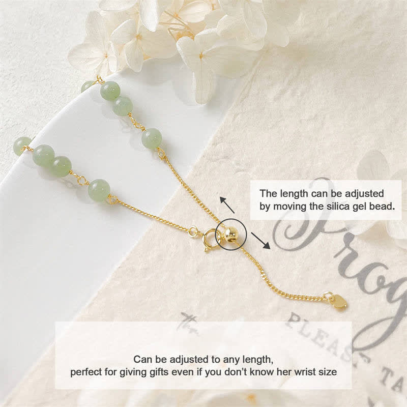 Wear FengShui Unique Natural Hetian Jade 14K Gold filled Luck Beaded Bracelet