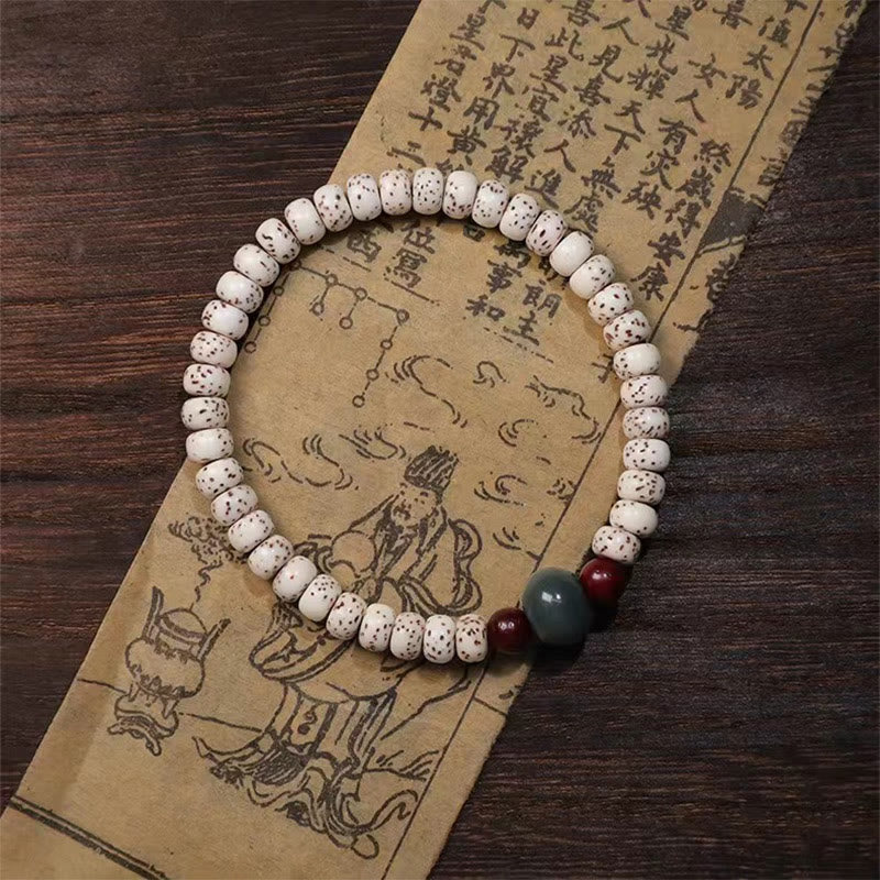 Wear FengShui Bodhi Seed Small Leaf Red Sandalwood Wisdom Bracelet