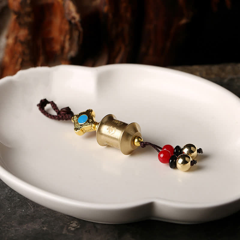 Wear FengShui Feng Shui Yin Yang Bagua Wenchang Pen Pagoda Prayer Wheel Keychain