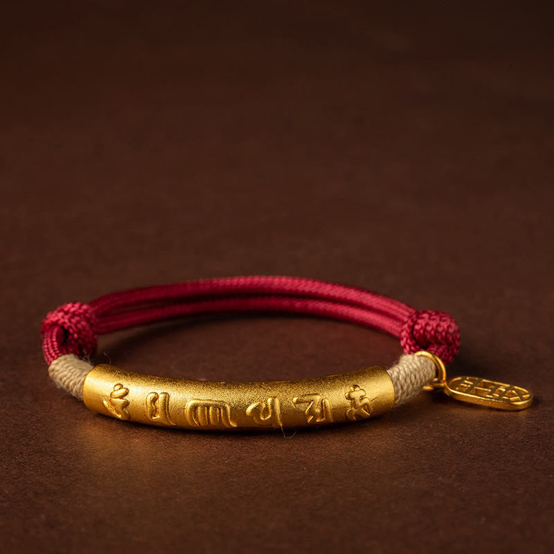 Wear FengShui 999 Sterling Silver Tibet Handmade Om Mani Padme Hum Fu Character TopRank Character Luck Braided Bracelet