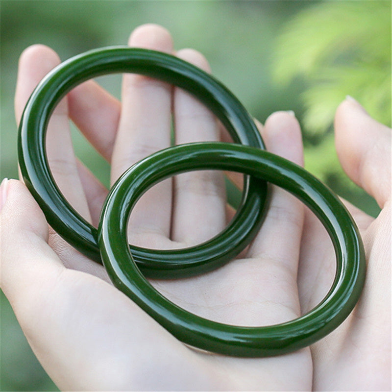 Wear FengShui Cyan Jade Longevity Blessing Bangle Bracelet