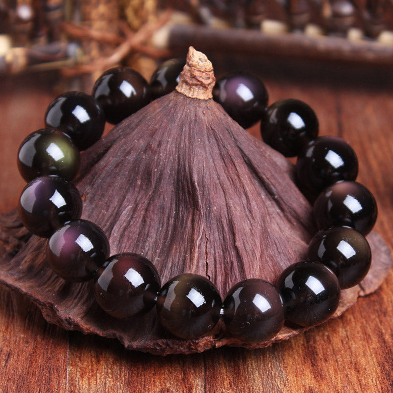 Wear FengShui Natural Rainbow Obsidian Positive Bracelet