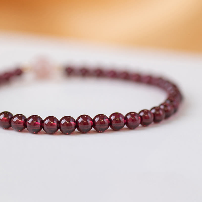 Wear FengShui Natural Garnet Strawberry Quartz Calm Bracelet