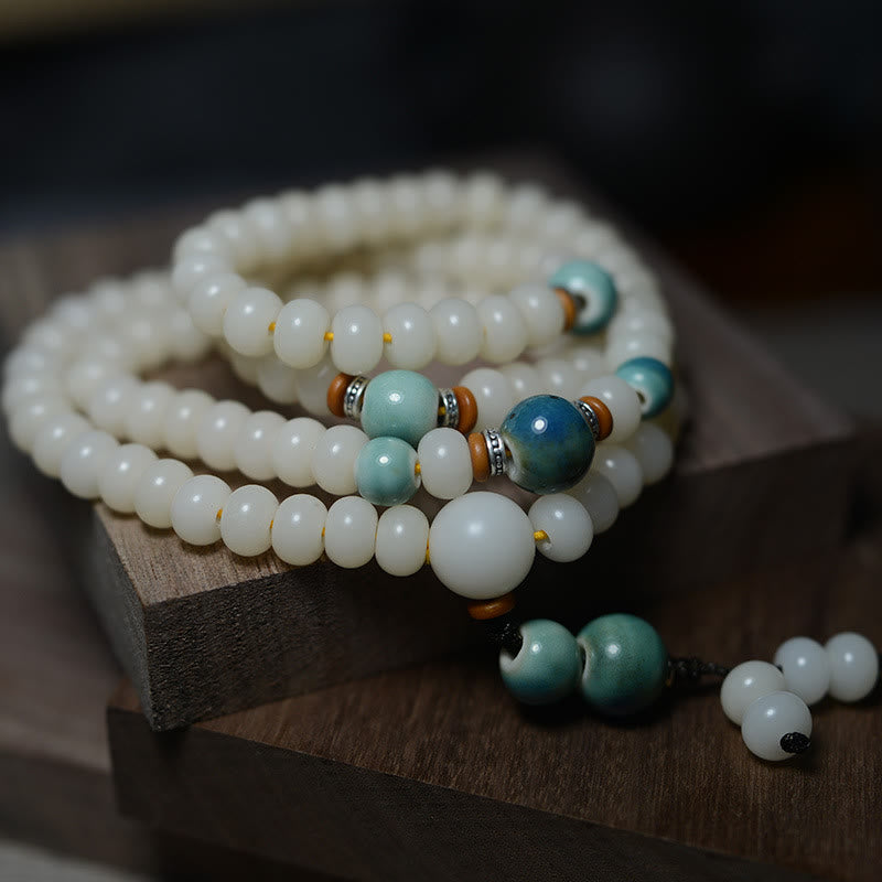 Wear FengShui 108 Mala Beads Bodhi Seed Keep Away Evil Spirits Calm Bracelet
