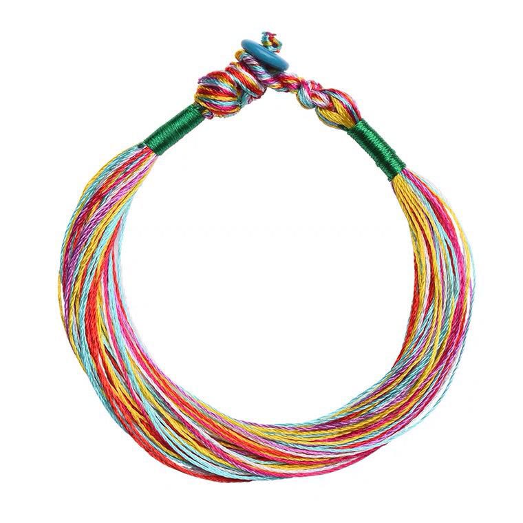 Wear FengShui Tibetan Handmade Five Colorful Thread Dragon Boat Festival Protection Adult Child String Bracelet