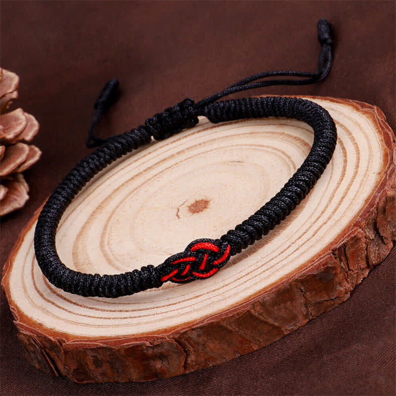 Wear FengShui 2Pcs Tibetan Luck Chinese Knot Protection String Bracelet