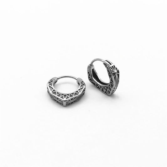 Wear FengShui Viking Hoop Titanium Steel Balance Earrings