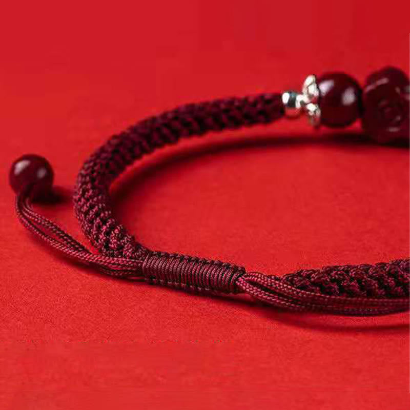 Wear FengShui Handcrafted PiXiu Cinnabar Wealth Luck Braided Bracelet
