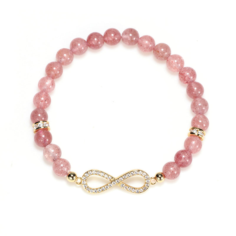 Wear FengShui Natural Strawberry Quartz Positivity Healing Bracelet