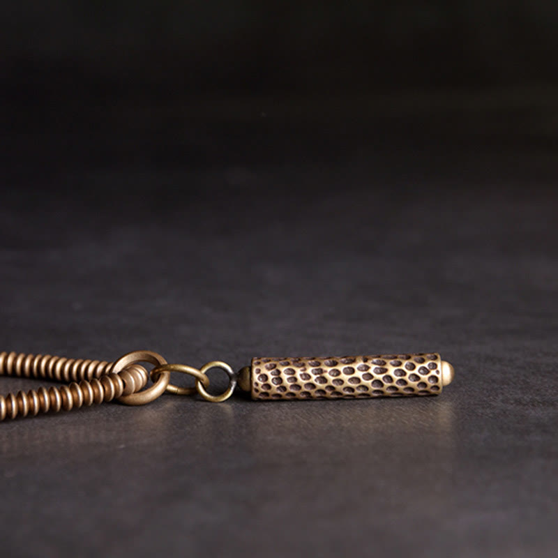 Wear FengShui Vintage Lava Rock Brass Copper Healing Multilayered Bracelet