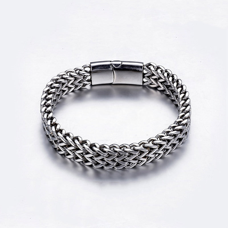 Wear FengShui Fish Scale Magnetic Buckle Titanium Steel Balance Bracelet Bangle