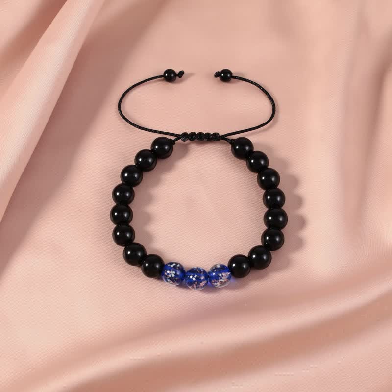 Wear FengShui Black Obsidian Luminous Glowstone Strength Bracelet