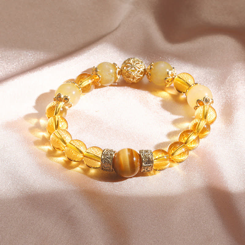 Wear FengShui Citrine Generosity Prosperity Beaded Bracelet
