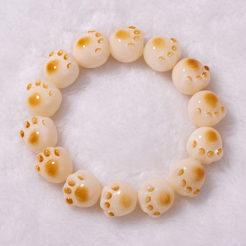 Wear FengShui Cute Cat Paw Claw Bodhi Seed Peace Bracelet