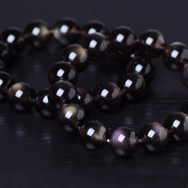 Wear FengShui Natural Rainbow Obsidian Positive Bracelet