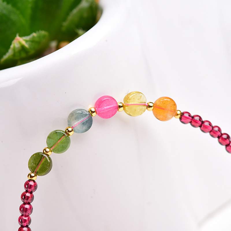 Wear FengShui Garnet Tourmaline Butterfly Protection Bracelet Anklet