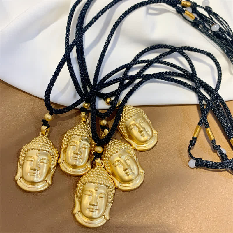 Wear FengShui Gold Buddha Copper Wealth Necklace Pendant