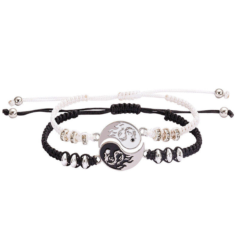 Wear FengShui 2pcs Yin Yang Dragon Couple Bracelet