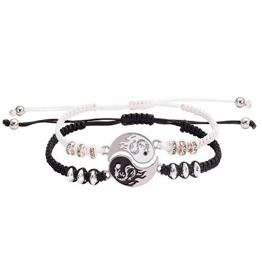 Wear FengShui 2pcs Yin Yang Dragon Couple Bracelet