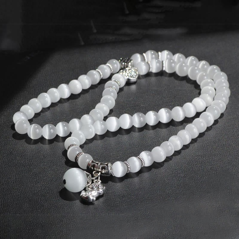 Wear FengShui Cat Eye PiXiu Support Triple Wrap Bracelet