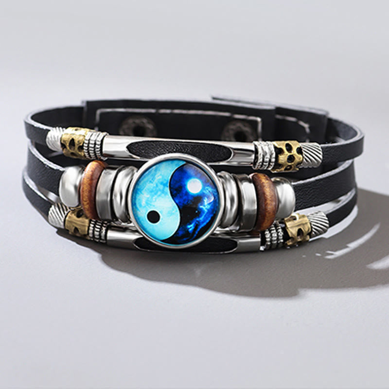 Wear FengShui Yin Yang Leather Balance Bracelet