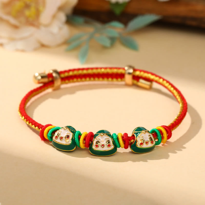 Wear FengShui Colorful Rope Zongzi Pattern Luck Handmade Child Adult Bracelet