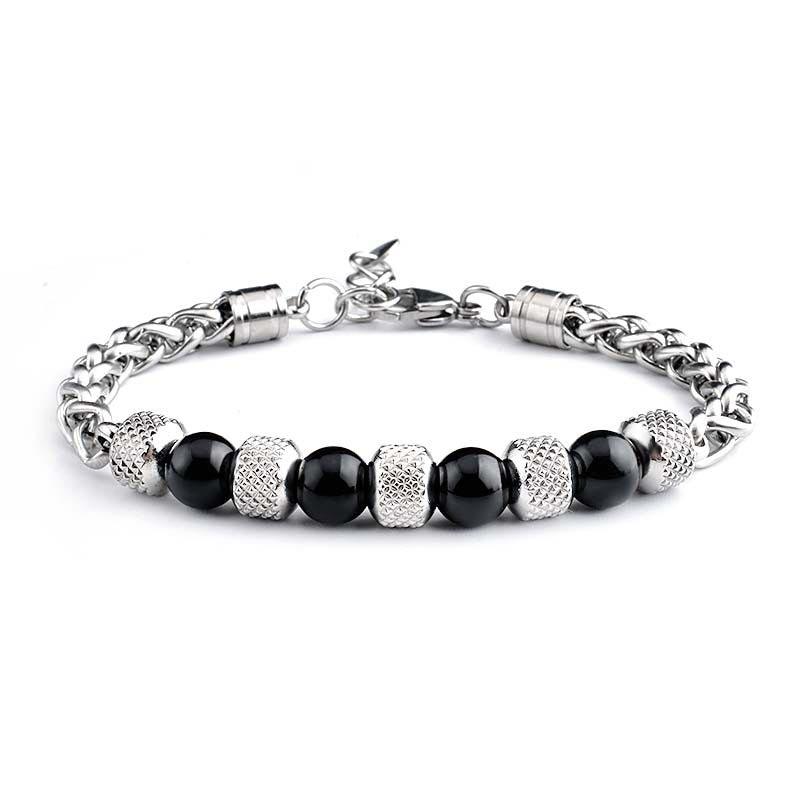 Wear FengShui Black Onyx Tiger Eye Bead Courage Bracelet