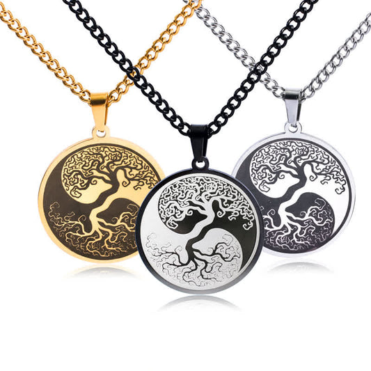Wear FengShui The Tree of Life Titanium Steel Connection Necklace Pendant