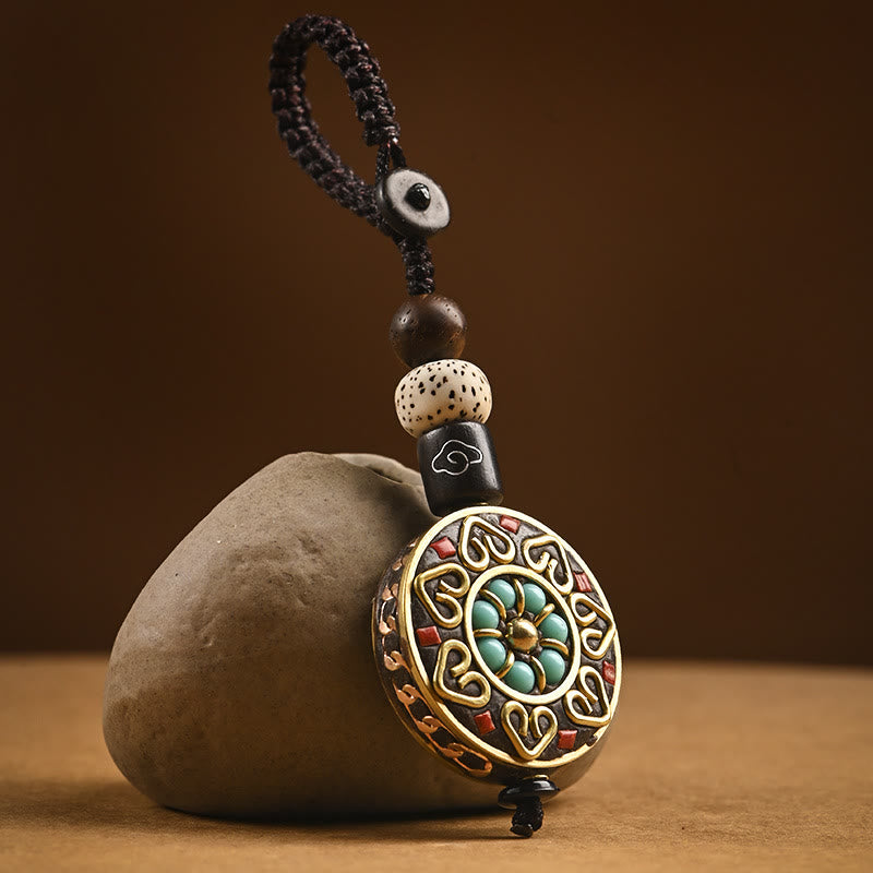 Wear FengShui Tibetan Om Mani Padme Hum Bodhi Seed Peace Key Chain