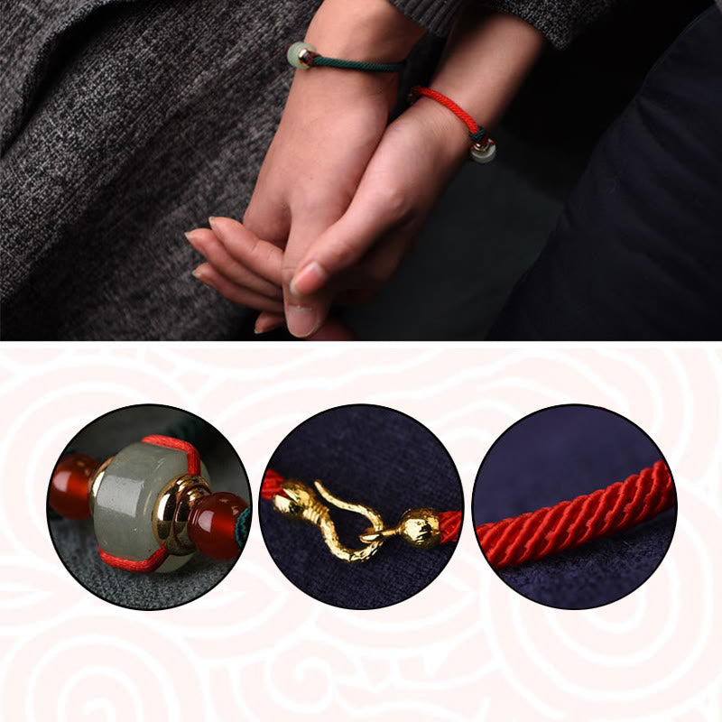 Wear FengShui Tibetan Green Aventurine Luck Braid String Bracelet