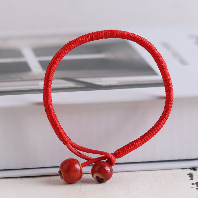 Wear FengShui FengShui Lucky Red String Ceramic Bracelet