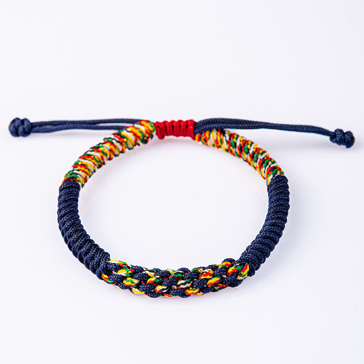 Wear FengShui Tibetan Handmade Colorful King Kong Knot Luck Braid String Bracelet