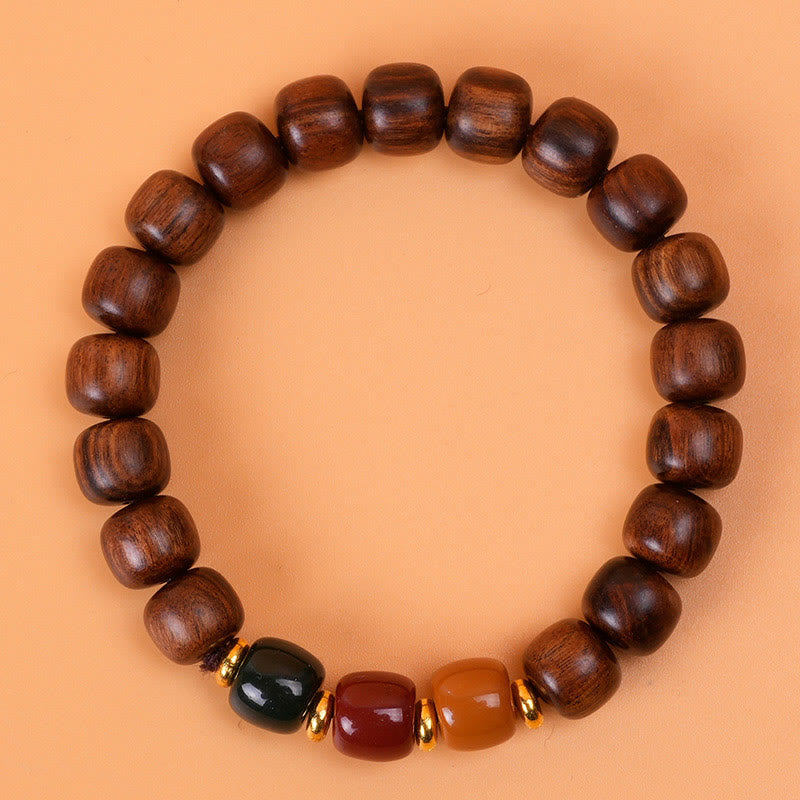 Wear FengShui Ebony Wood Rosewood Peace Balance Bracelet