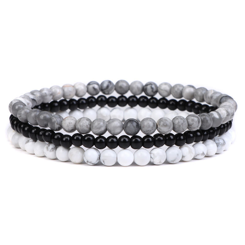 Wear FengShui 3Pcs Natural Crystal Stone Inner Peace Spiritual Bracelet