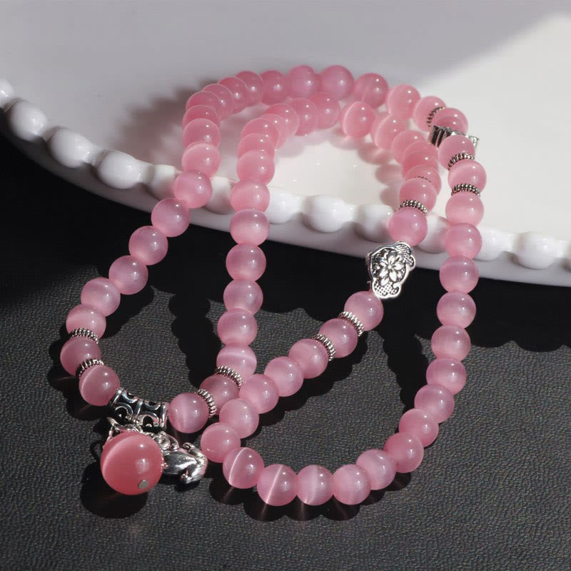 Wear FengShui Cat Eye PiXiu Support Triple Wrap Bracelet
