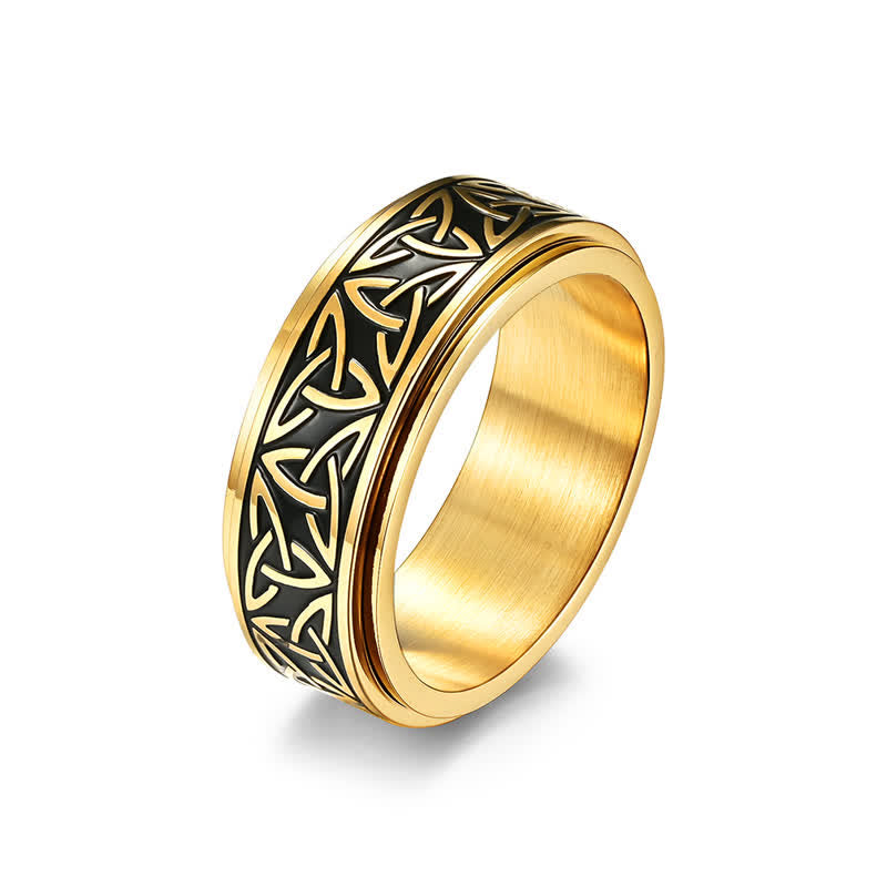 Wear FengShui  Triangle Knot Triquetra Titanium Steel Calm Rotatable Ring