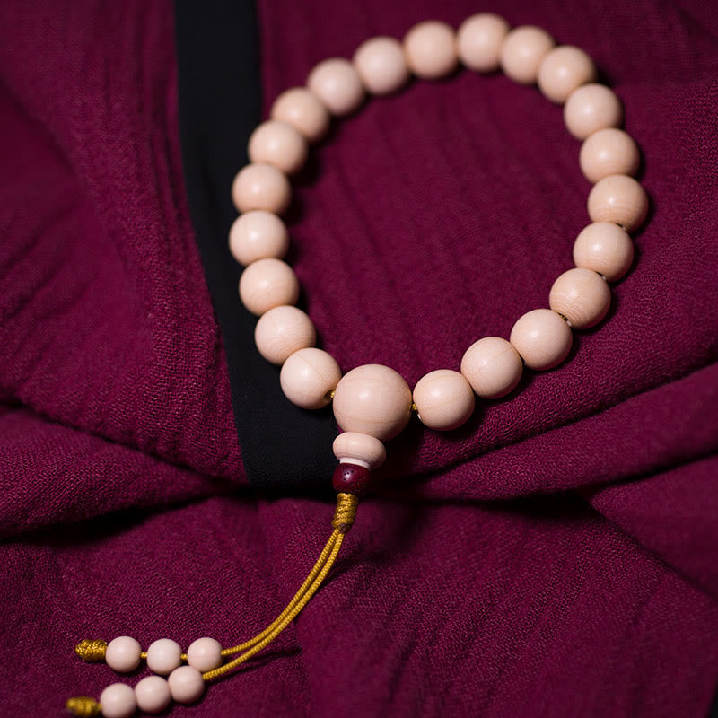 Wear FengShui Natural Abelia Biflora Wood Blessing Wrist Mala