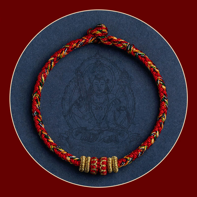 Wear FengShui Tibet Handmade Chinese Zodiac Natal Buddha Luck Strength Braided String Bracelet