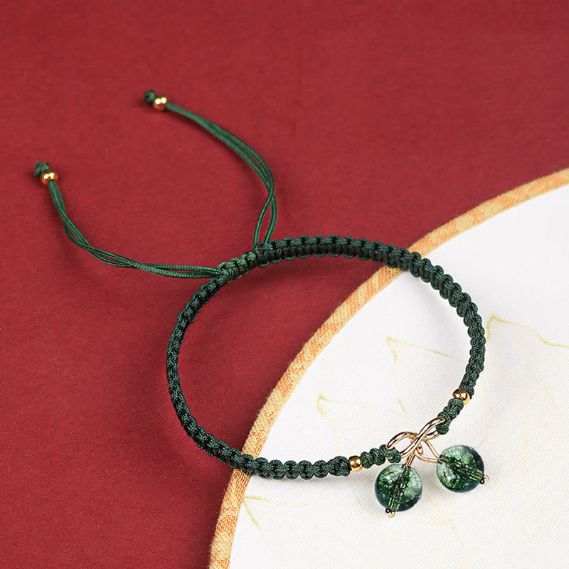 Wear FengShui Natural Strawberry Quartz Amethyst Green Phantom Bead Positive Bracelet