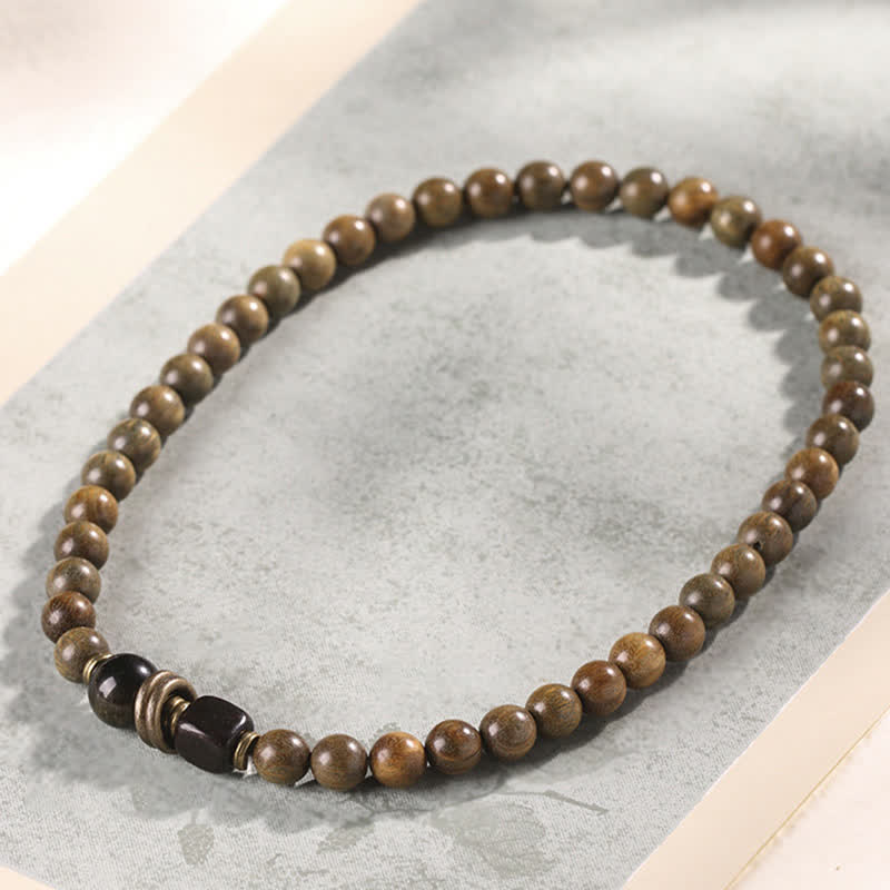 Wear FengShui Tibetan Green Sandalwood Crystal Soothing Peace Bracelet