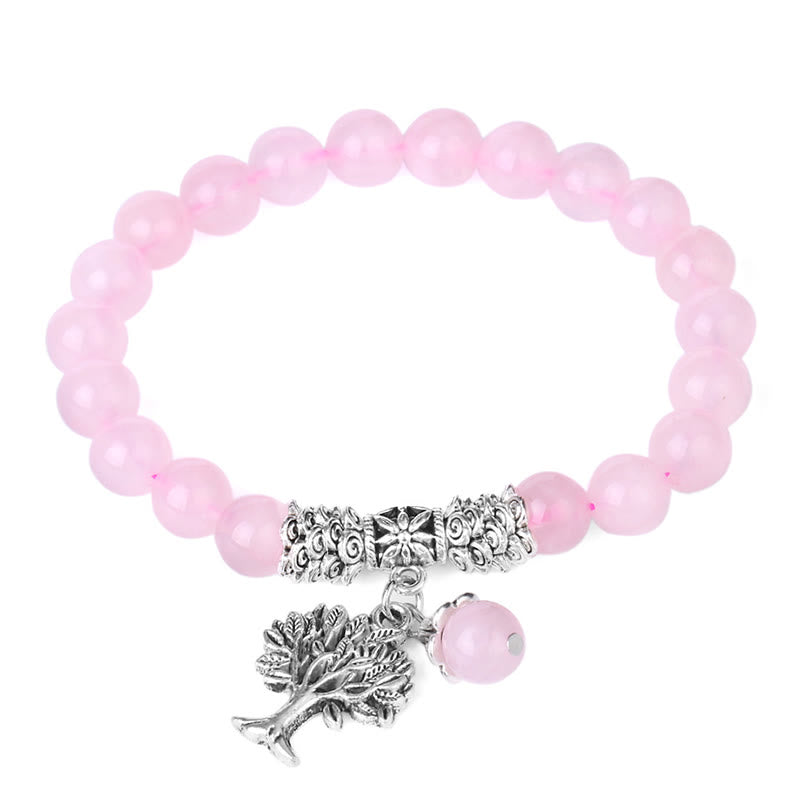 Wear FengShui Natural Gemstone Tree of Life Lucky Charm Stretch Bracelet