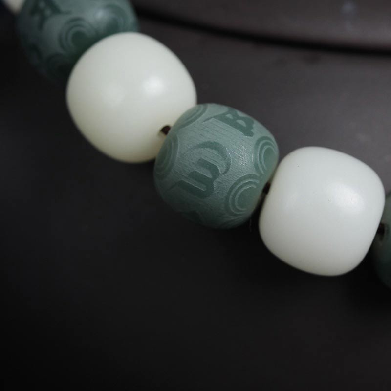Wear FengShui White Bodhi Six True Words Protection Bracelet
