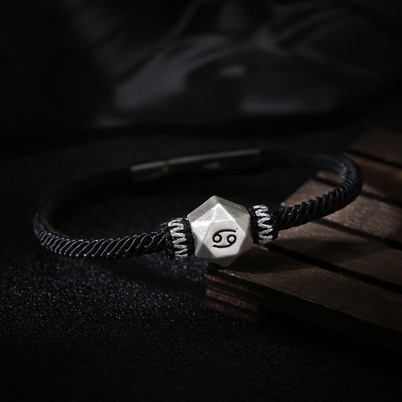 Wear FengShui 999 Sterling Silver 12 Constellations of the Zodiac Protection Handmade String Bracelet
