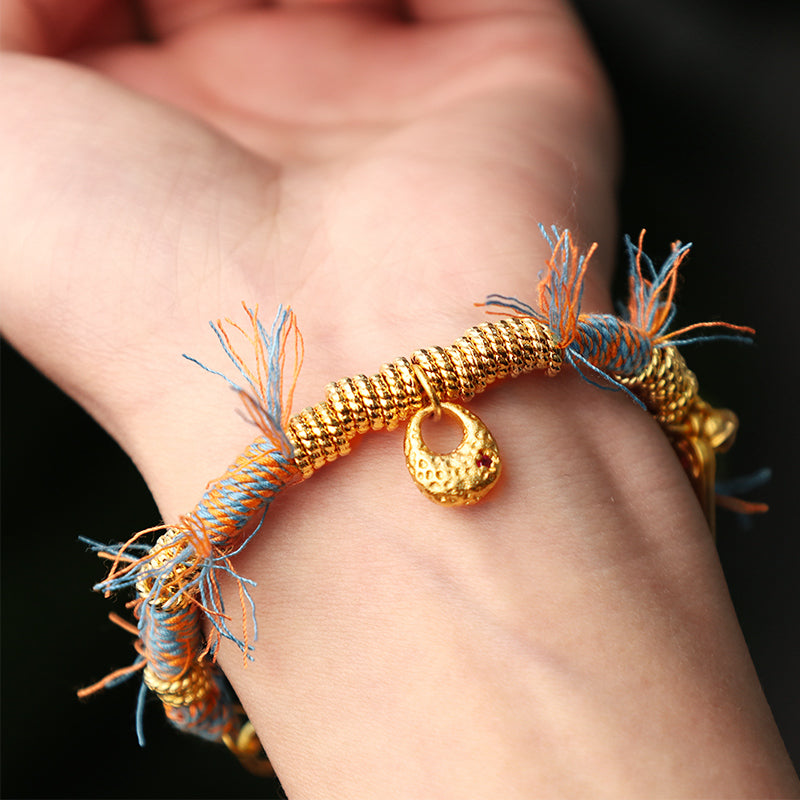 Wear FengShui Handmade Tibetan Lucky Fortune Multicolored Rope Braid Bracelet