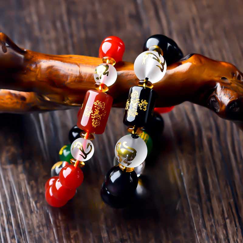 Wear FengShui Chinese Zodiac Feng Shui Obsidian Five-Element Wealth Porsperity Bracelet