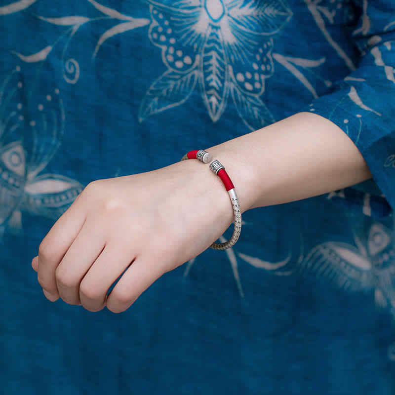 Wear FengShui Tibet Om Mani Padme Hum Luck Red String Bracelet Bangle