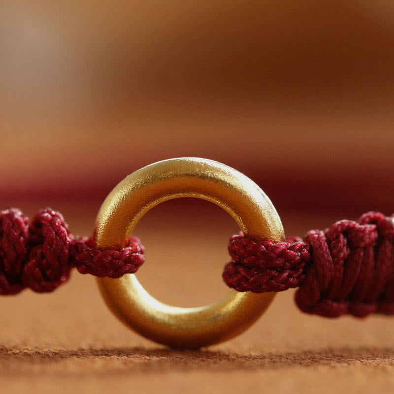 Wear FengShui Alloy Peace Buckle Luck Red String Bracelet